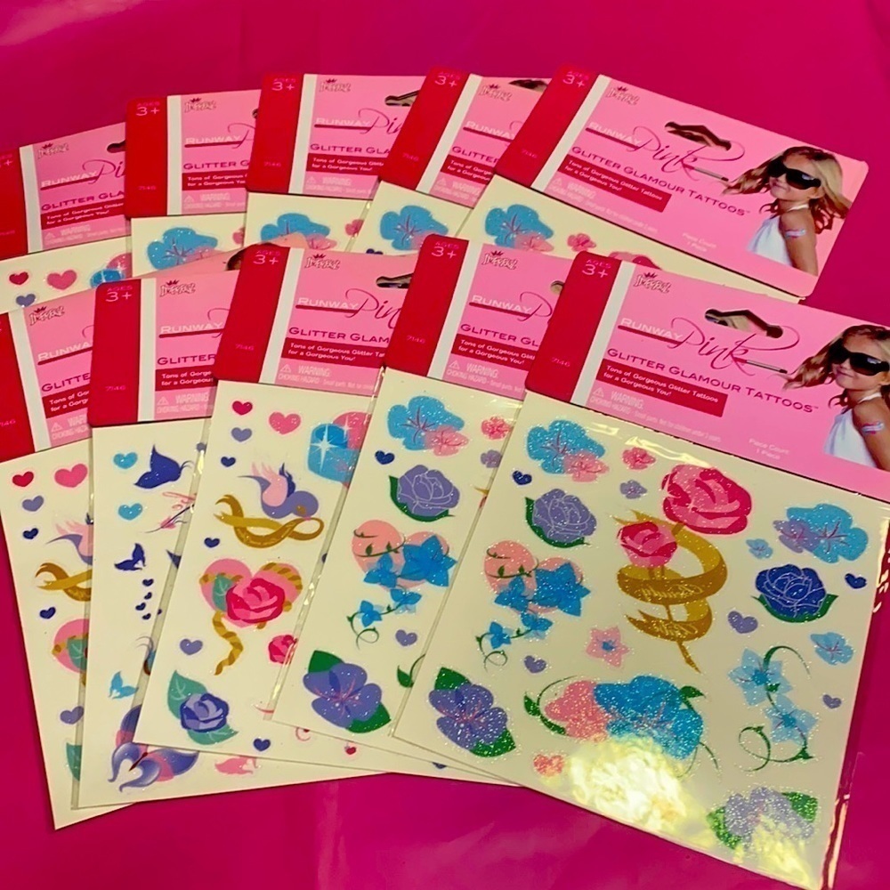 Girl’s Glitter Glamour Tattoo Bundle Birthday Party Clean Fun Sparkly